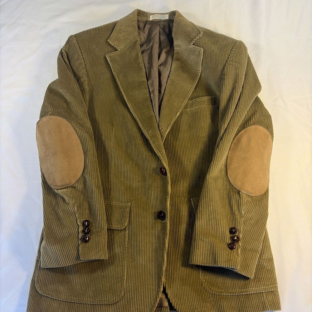 Vintage Orvis Corduroy Sport Coat Blazer With Elbow Patch 40R Brown